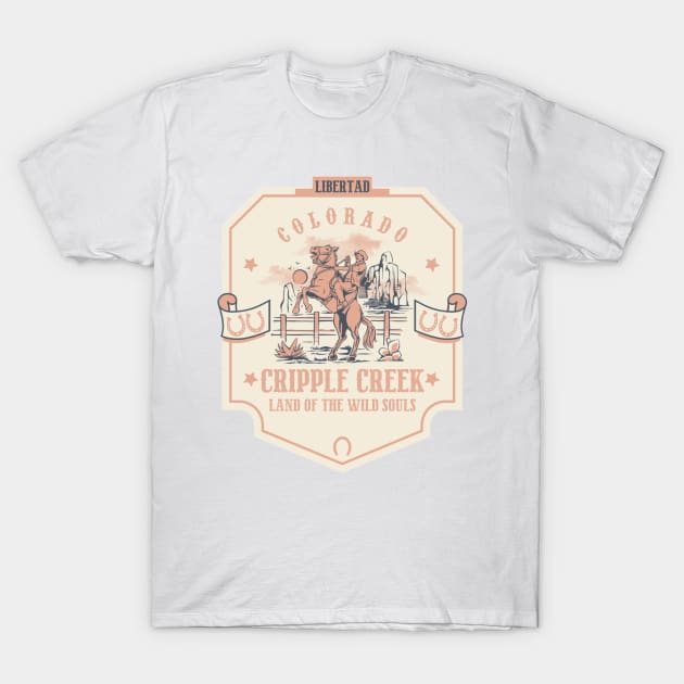 Cripple Creek Colorado wild west town T-Shirt by The Owlhoot 